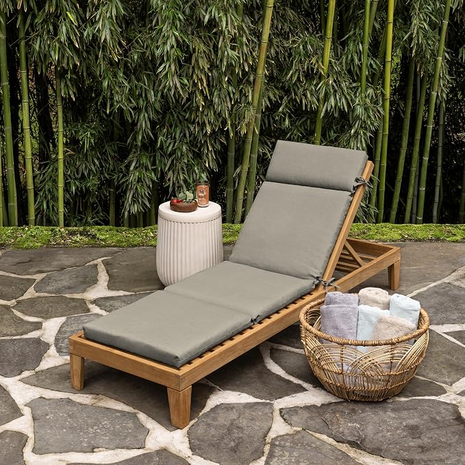 Arden earthFIBER Outdoor Chaise Cushion, 21 x 72, Rain-Proof, Fade Resistant, Cushion for Chaise Lounger Sandbar Taupe Texture | Lounge Cushion, Rain-Proof, Fade Resistant, Cushion for Chaise Lounger, Mold and Mildew Resistant