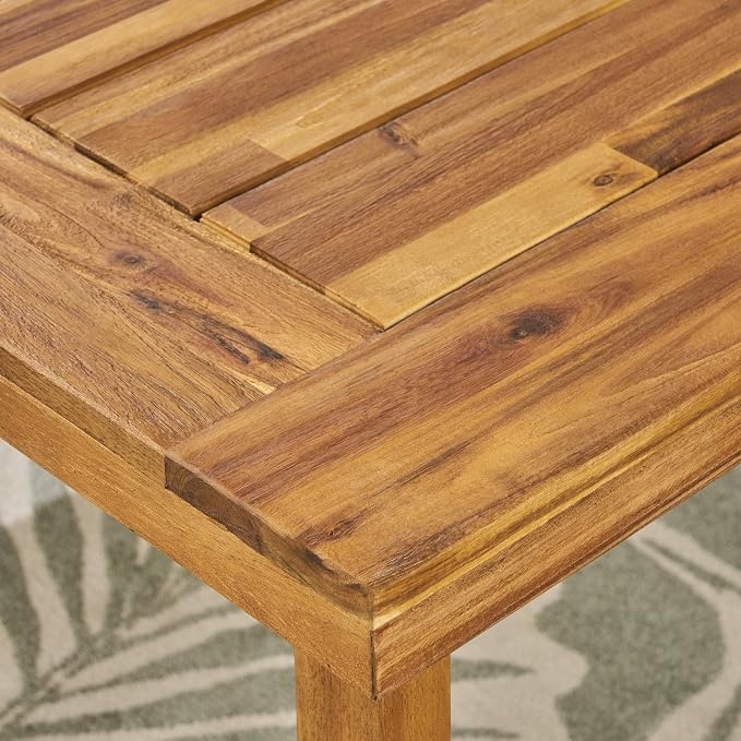 Christopher Knight Home Ann Outdoor 69" Acacia Wood Dining Table, Sandblast Natural Finish