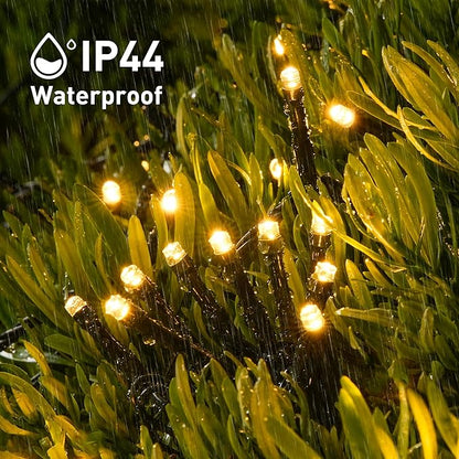 JMEXSUSS 2 Pack Solar String Lights Outdoor Waterproof, Total 400 LED 151FT Solar Christmas Lights Outdoor, 8 Modes Solar Powered String Lights for Outside Patio Yard Tree Decorations, Warm White