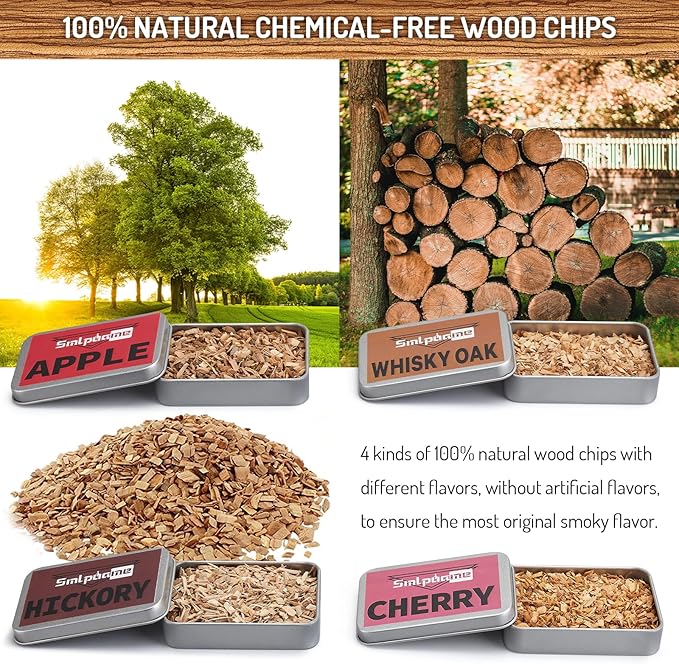 Cocktail Smoker Kit, Old Fashioned Smoker Kit for Bourbon Whiskey Drink, Smoker Infuser Kit with 4 Flavors Wood Chips, Birthday for Husband, Men, Dad