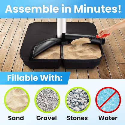 Rhino BaseMate EVA Material - Patio Umbrella Base Weights up to 200 Lb. | for Cantilever, Regular, or Any Offset Umbrella Base | 4-Part, 900D Heavy-Duty, All-Weather (Square)