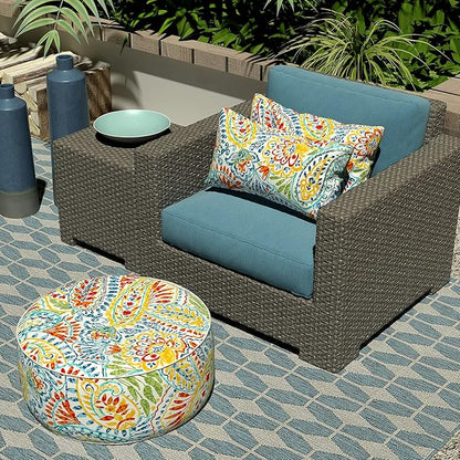 LVTXIII Outdoor Lumbar Pillow Covers, Patio Decorative Lumbar Pillow Cases ONLY, Fluffy Fade-Resistant Lumbar Cushion Cases for Home Balcony and Garden, 12x20 Inch, Pack of 2, Paisley Multi