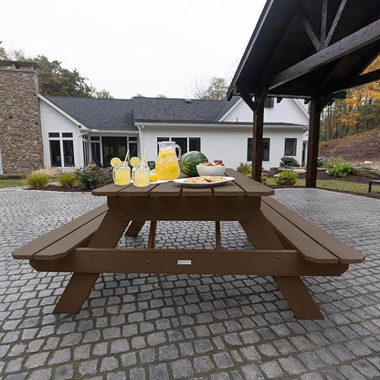 Highwood Hometown Picnic Table, 6 Foot, Weathered Acorn