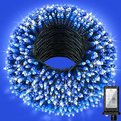 470FT Christmas Lights Outdoor, 1500 LED Christmas Tree Decoration Lights with 12 Modes & Timer Memory, Dimmable Plug in Waterproof LED Xmas Light for Yard Trees Wedding Party Holiday Blue