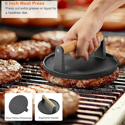 Grilljoy 38pcs Professional Griddle Accessories Kit for Blackstone, with Smash Burger Press, Extra Thick Griddle Spatula, Turner, Flipper - Flat Top Grill Accessories for Outdoor Grill