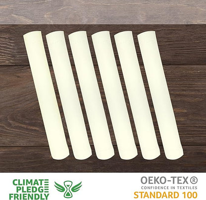 Urban Villa Placemats for Dining Table 100% Cotton Placemats 14''x20'' Over Sized Tablemats Set of 6 Placemats Hemstitch Ivory Tablemats for Family Dinners Wedding Parties Placemats