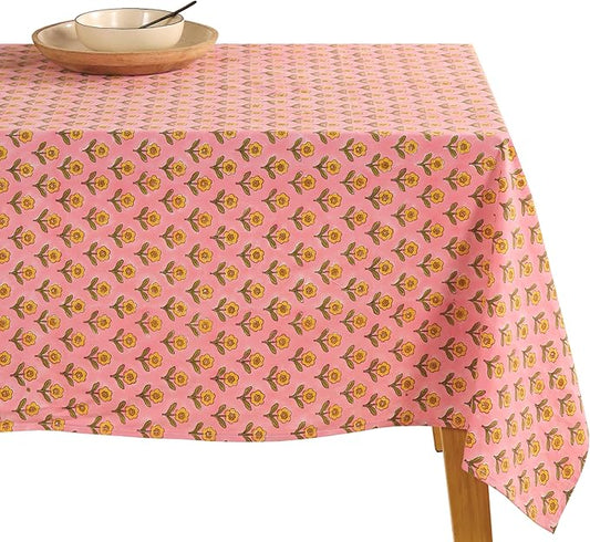 100% Cotton Hand Block Printed, Tablecloth for Kitchen, Dining, Table Cover for Parties, Chritmas, Weddings, Barbecues and Summer picnics Table Cloth