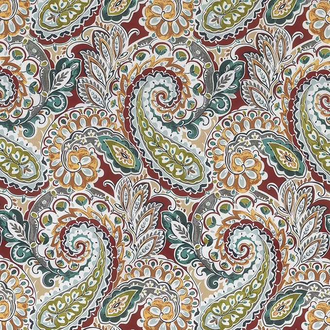 LVTXIII Outdoor Throw Pillow Covers Set of 2, Patio Waterproof Pillow Cases Fade Resistant Accent Pillow Covers for Home and Garden Furniture Decoration, 16x16, Paisley Chilli