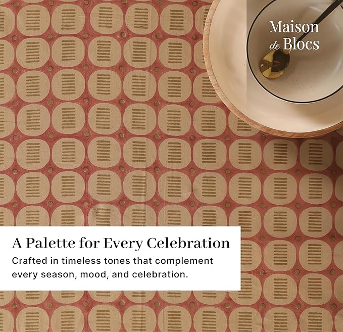 100% Cotton Hand Block Printed, Tablecloth for Kitchen, Dining, Table Cover for Parties, Chritmas, Weddings, Barbecues and Summer picnics Table Cloth