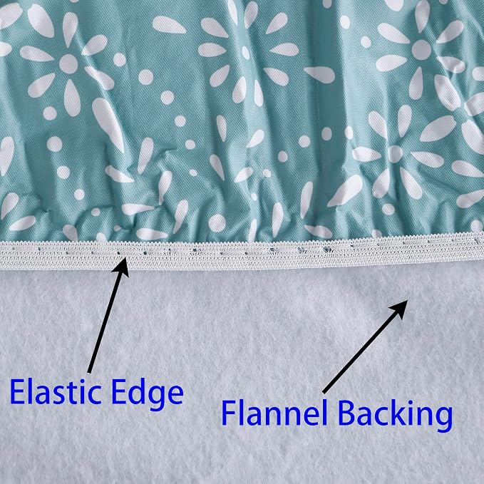 Walrus Round Vinyl Fitted Tablecloth with Flannel Backing Elastic Edge Design Table Cover Waterproof Oil-Proof PVC Table Cloth Stain-Resistant Best for 32"-36" Round