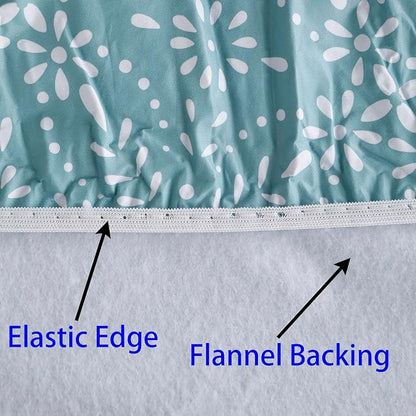 Walrus Round Vinyl Fitted Tablecloth with Flannel Backing Elastic Edge Design Table Cover Waterproof Oil-Proof PVC Table Cloth Stain-Resistant Best for 32"-36" Round