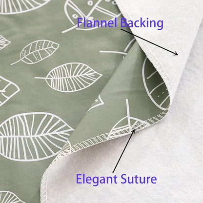 Walrus Heavy Duty Vinyl Tablecloth with Flannel Backing Waterproof Oil-Proof Plastic Table Cloth Stain-Resistant Wipeable Rectangle or Square Table Cover for Indoor and Outdoor (Leaf, 52X70 Inch)