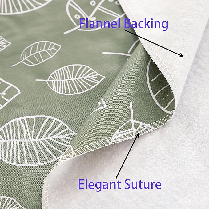 Walrus Heavy Duty Vinyl Tablecloth with Flannel Backing Waterproof Oil-Proof Plastic Table Cloth Stain-Resistant Wipeable Rectangle or Square Table Cover for Indoor and Outdoor (Leaf, 60X84 Inch)