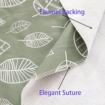 Walrus Heavy Duty Vinyl Tablecloth with Flannel Backing Waterproof Oil-Proof Plastic Table Cloth Stain-Resistant Wipeable Rectangle or Square Table Cover for Indoor and Outdoor (Leaf, 60X84 Inch)