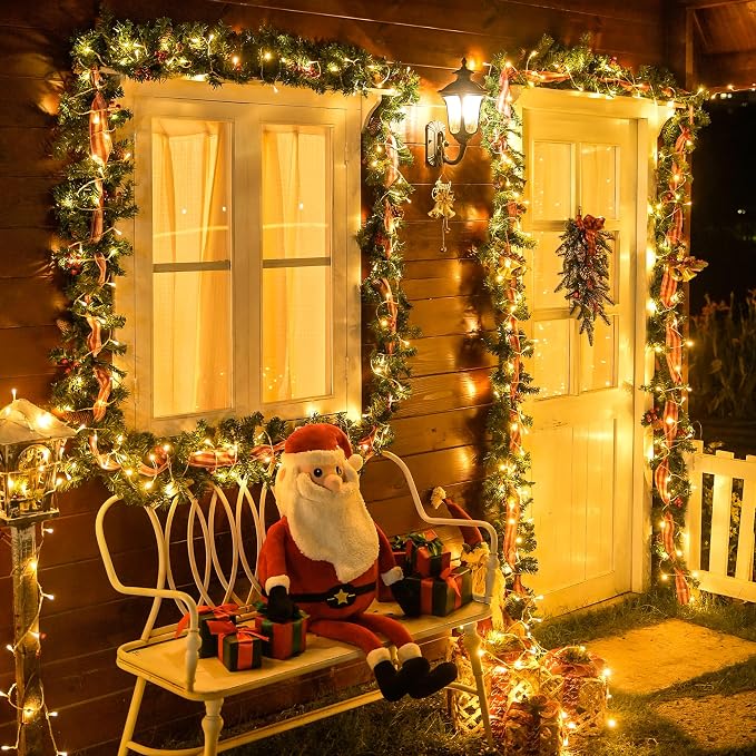 JMEXSUSS 99Ft Christmas Lights for Bedroom, 300 LED String Lights Indoor | Twinkle Lights Outdoor Waterproof Clear Wire, 8 Modes Classroom Lights Plug in for Christmas Tree Bedroom Xmas Decor