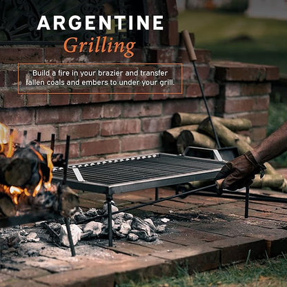 Hickory Summit Argentine Grill - Argentinian Grills - Santa Maria Grill - Argentinian Parrilla Set with all Tools Included - BBQ Parrillas Asado