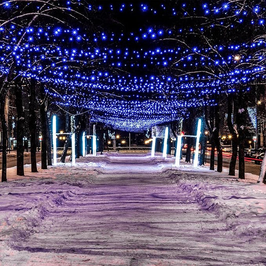 Flechllary Solar String Lights for Outside, 39Ft 100 LED Solar String Lights Outdoor with 8 Modes，Solar Lights for Outside Waterproof for Yard, Fence,Balcony, Party,Christmas Tree Decorations (Blue)