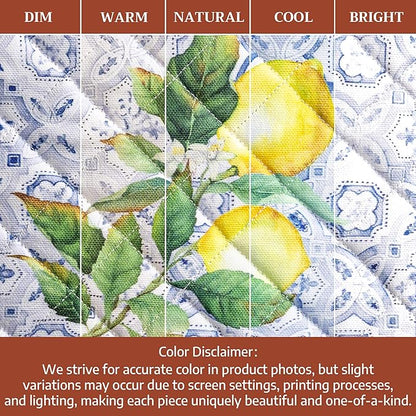 Maison d'Hermine Oven Gloves 100% Cotton Oven Mitt 7" x 13" with Loop Heat Resistant BBQ Cooking Gloves Baking Grilling Kitchen Hotel Home Farmhouse Spring Summer (Pack of 1, Citrus)
