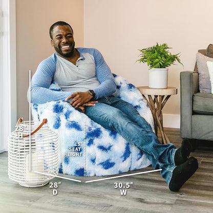 Big Joe Milano Plushie Indigo Tie Dye Beanbag Chair