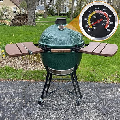 DcYourHome Charcoal Grill Thermometer, 2-3/8" Grill Lid Thermometer Replacement, Stainless Steel BBQ Pit Thermometer, Wood Charcoal Temp Gauge Grill Thermometer 50-800F Smoker Thermometer
