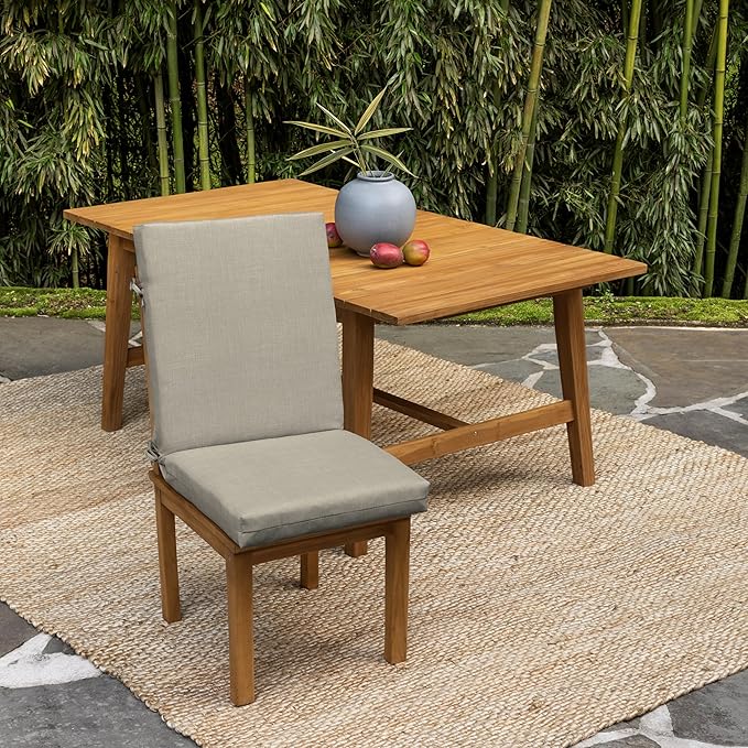 Arden 2-Pack earthFIBER Outdoor Patio Dining Chair Cushion, 20x44, Rain-Proof Seat Pad, Fade-Resistant Outdoor Cushion Sandbar Taupe Texture