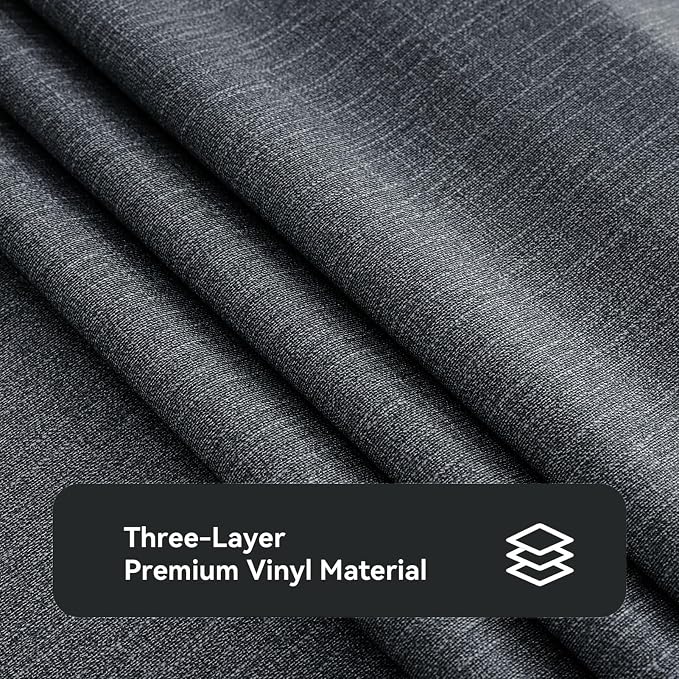 Romanstile 100% Waterproof PVC Tablecloth, Square Oil Spill Proof Stain Resistant Vinyl Table Cloth, Wipe Clean Plastic Table Covers for Kitchen/Dining/Parties - 54 x 54 Inch, Charcoal