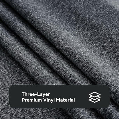 Romanstile 100% Waterproof PVC Tablecloth, Square Oil Spill Proof Stain Resistant Vinyl Table Cloth, Wipe Clean Plastic Table Covers for Kitchen/Dining/Parties - 54 x 54 Inch, Charcoal