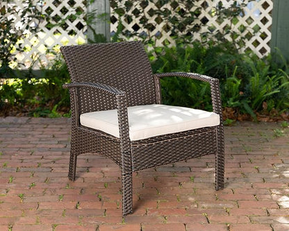 Patio Sense Bondi Wicker Outdoor Armchair Lounge Chair, Mocha
