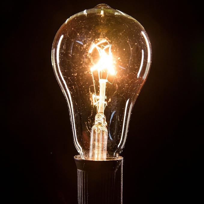 Commercial Vintage Edison String Lights (PS50 Clear - White Wire, 25 Foot) | PS50 Clear 7 Watt Bulbs, 25 Foot 20 Socket, Commercial Grade Outdoor Lights