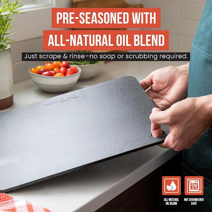 Chef Pomodoro Pizza Steel for Oven 14x12", 1/4" Thick, With Lifting Holes | Baking Steel For Oven, Grill, And Sourdough Bread Baking; Baking Stone For Oven Delivers Crispy, Restaurant-style Pizza Crust