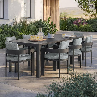 Modway Tahoe Aluminum 9-Piece Patio Dining Set in Gray Gray