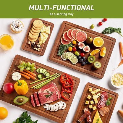 Bamboo Cutting Board Set Non Slip Feet Over Sink Father Day Dad Parents Papa Stepdad Pappy Poppy Pawpaw Who Want Nothing Everything Future Groom Bride Law Christmas Xmas