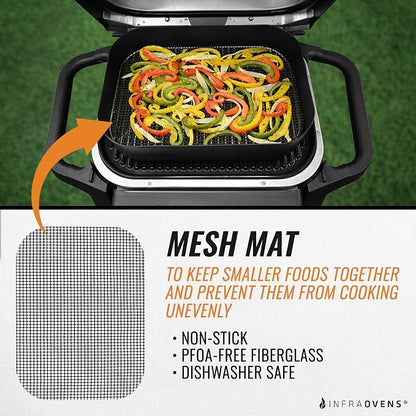 Accessories for Woodfire Outdoor Grill Pro XL, Pro Connect XL, OG800 OG900, Reusable Mats Non-Stick Grill Liners for Wood Fire Electric Air Fryer and Smoker 7-in-1 BBQ, Dishwasher Safe by INFRAOVENS