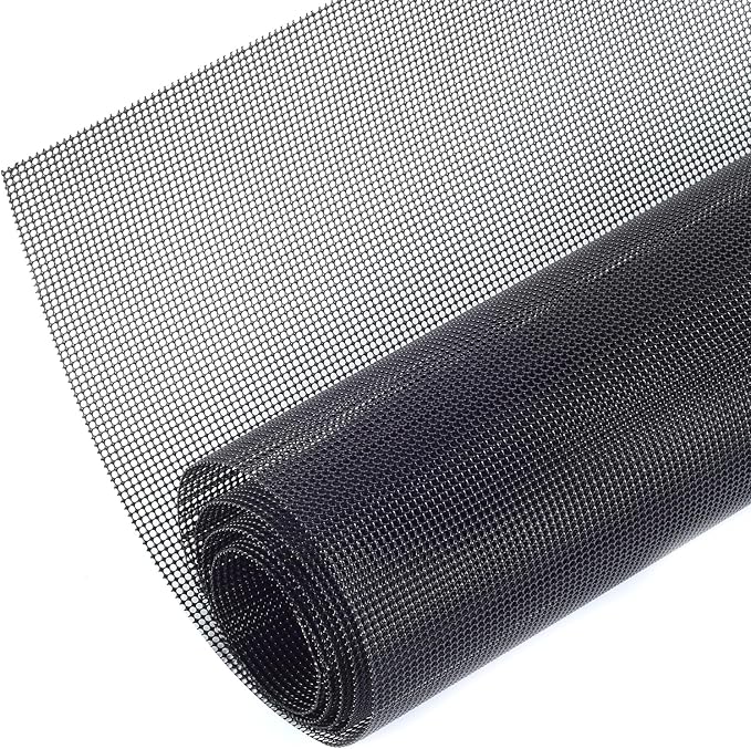 AggAuto Universal 40"x13" Car Grill Mesh 1mm Round Hole Black | PVC Coated Stainless Steel Automotive Grille Insert Bumper, One of the Most Multifunctional Shape Grids 100x33cm