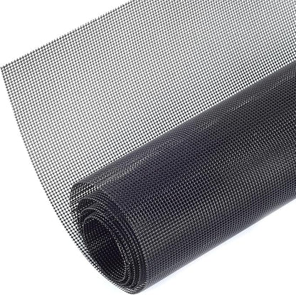 AggAuto Universal 40"x13" Car Grill Mesh 1mm Round Hole Black | PVC Coated Stainless Steel Automotive Grille Insert Bumper, One of the Most Multifunctional Shape Grids 100x33cm