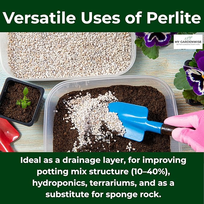 GARDENWISE Perlite for Plants, Coarse and Chunky Horticultural Perlite, Organic Perlite for Gardening Indoor & Outdoor, Perlite Bulk Bag, Made in USA (30 quarts)