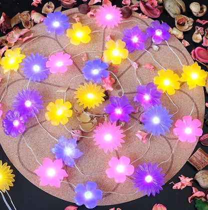 Solar Lights Outdoor Flower String Lights Waterproof Fairy Spring Summer Floral Garden Tree Balcony Yard Fence Plants Decor Night Light 14ft 40 LED.