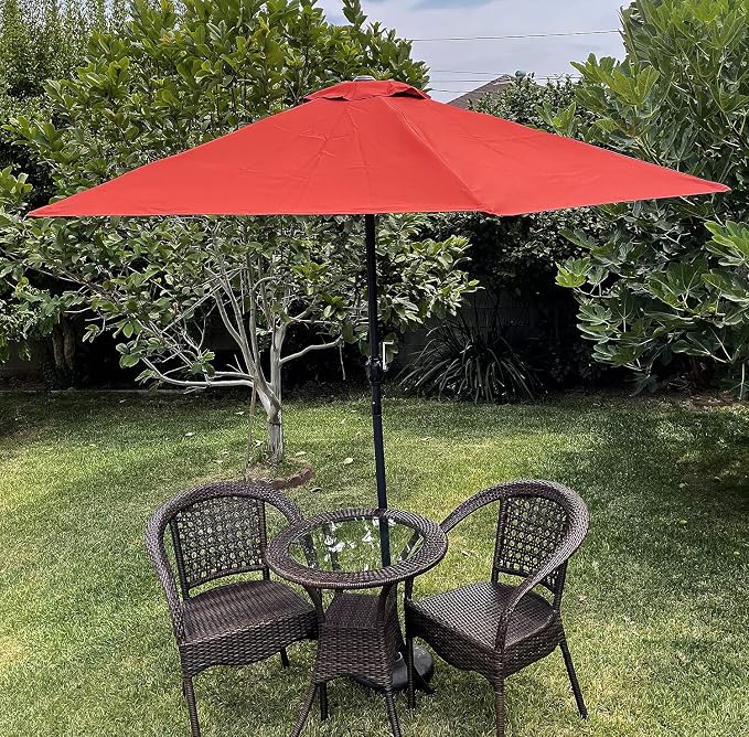 BELLRINO DECOR Replacement Orange STRONG & THICK Umbrella Canopy for 9ft 6 Ribs TERRA COTTA/BURNT ORANGE (Canopy Only)