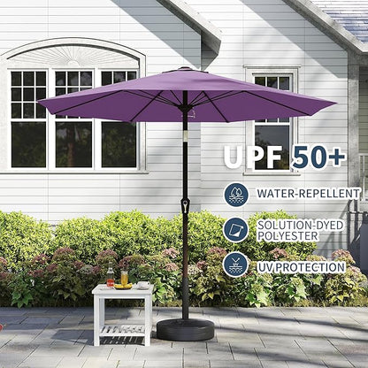 PatioKingdom 11FT Patio Umbrella,Outdoor Umbrella with Push Button Tilt and Crank,Market Table Umbrella with 8 Sturdy Fiberglass Ribs UV Protection