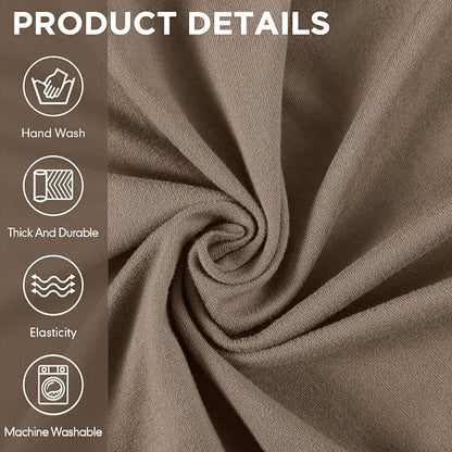 Peryiter 2 Pcs Couch and Loveseat Sofa Covers,Camel,Milk Silk | Armchair Covers for Living Room, Sofa Cushion Slipcover 2/3 Seater, Furniture Protector, Polyester and Spandex, Washable