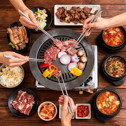 Detachable Grill Pan & Gas Stove Combo with Safety Auto-Eject | Portable Suitcase Design for Camping, Tailgating, Picnics, Indoor/Outdoor Cooking & Hot Pot