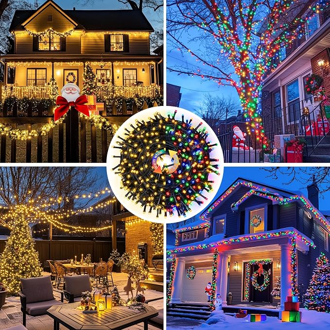 JMEXSUSS 200 LED Color Changing Christmas Lights, Warm White & Multicolor | 66ft, Plug in, Connectable, Waterproof, String Lights with Remote, Christmas Tree Lights for Indoor Outdoor Christmas Decor