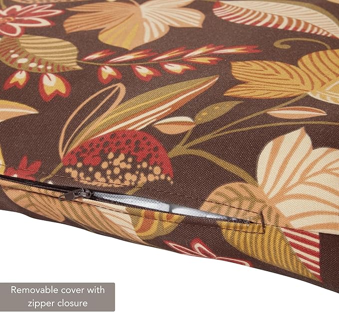 Greendale Home Fashions Outdoor Reversible Chaise Lounge Chair Cushion, Russet Floral