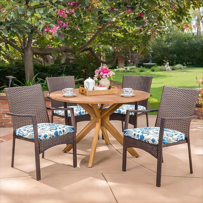 HARBOREST Outdoor Chair Cushions Set of 4, Water Resistant Patio Chair Cushions with Ties, Outdoor Seat Cushions for Patio Furniture, 17"x16"x2", Blue Butterfly