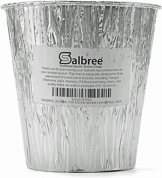 Smoker Bucket Drip Foil Liner Tray for Catching Grease, Compatible with Traeger, Oklahoma Joe, Behrens, Pitboss, Green Mountain, Pit Boss & Other Grill Bucket Accessories for Pro Pellet Oklahoma