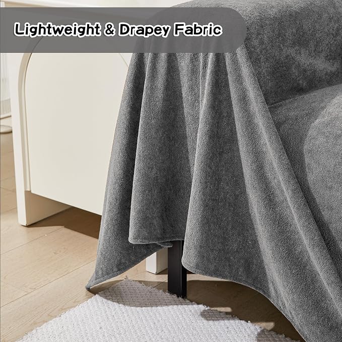 MEETSKY Couch Cover for 3 Cushion Couch Cat Scratch Proof Sofa Covers Washable Couch Protector Sectional Couch Covers for Dogs Soft Couch Cover Blanket Sofa Slipcover for Pets Kids, 91" x 134", Grey