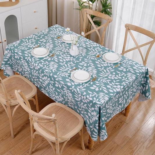Walrus Heavy Duty Vinyl Tablecloth with Flannel Backing Waterproof Oil-Proof Plastic Table Cloth Stain-Resistant Wipeable Rectangle or Square Table Cover for Indoor and Outdoor (Branch, 60X84 Inch)