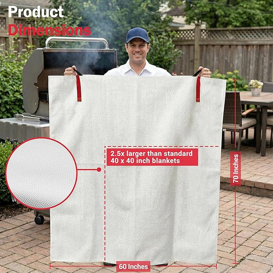 National Park Foundation Partner BBQ Fire Blanket 60"x70", Extra Large UM9 Fiberglass Blankets for Grills, Campfires, and Tailgating, Fire Pit, Emergency Camping Gear, Designed in the USA