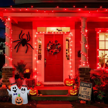 JMEXSUSS 200 LED Red String Lights Halloween, 66ft Red Christmas Lights | Plug in, Connectable, Indoor Outdoor Use, 8 Modes Halloween Lights for Tree Bedroom Garden Yard Porch Xmas Halloween Decor