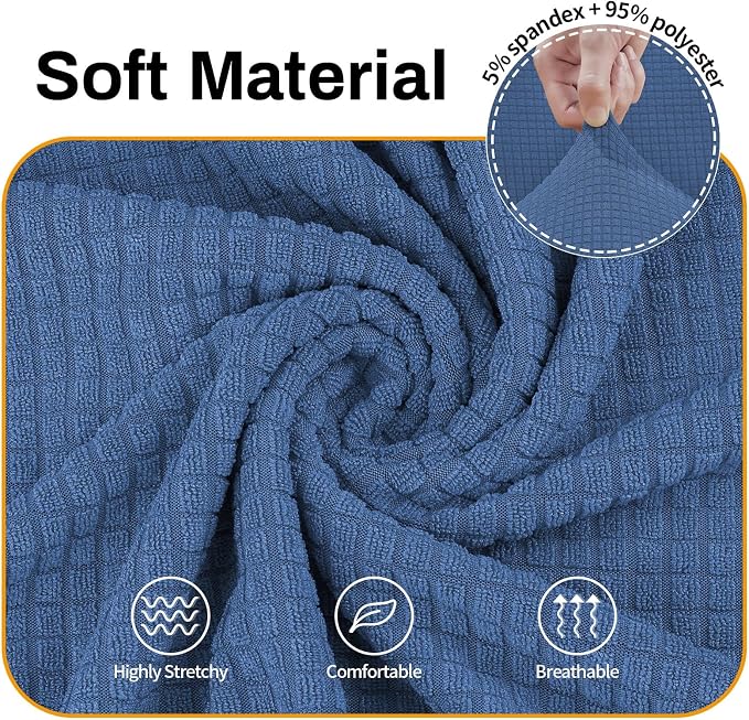 Asnomy Stretch Couch Covers Washable, loveseat Cover Slipcovers,River Blue | 1-Piece Sofa Cover(55"-78") loveseat cover Furniture Protector Soft Jacquard,Non-Slip Elastic Bottom for Dogs & Kids